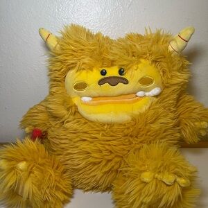 Giggle Scape Yellow MONSTER  Fuzzy Soft and Squishy Plush Large